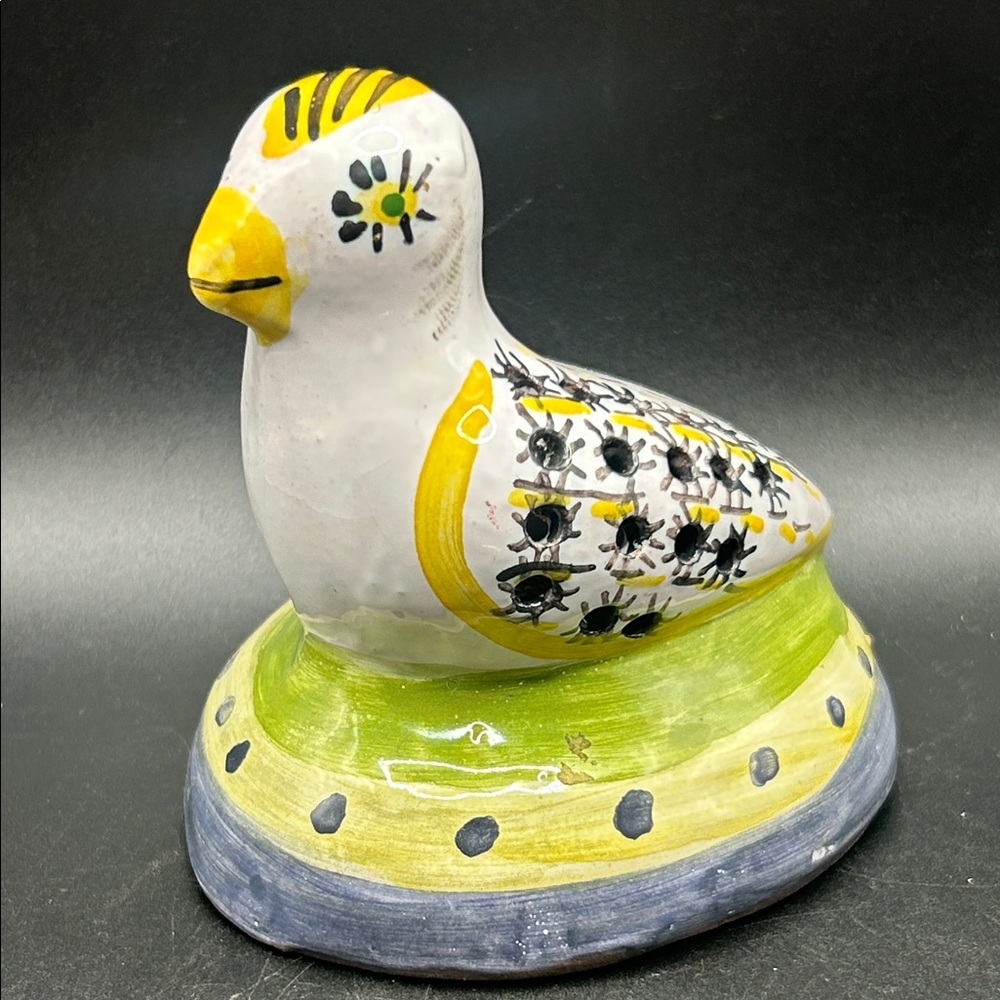 Vintage Redware Pottery Handcrafted Folk Art Bird Pomander Potpourri Figurine